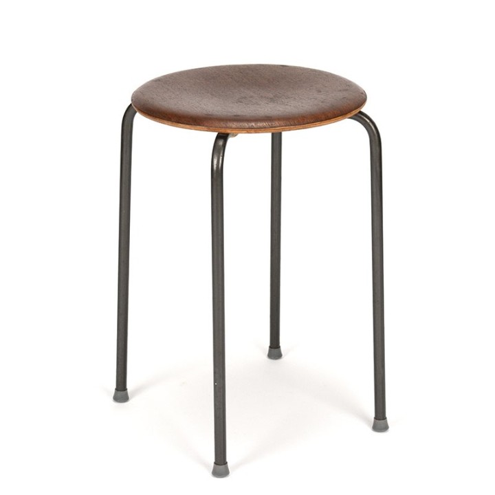 Vintage Danish stool with teak seat