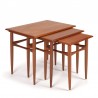 Poul Hundevad vintage design set of nesting tables in teak