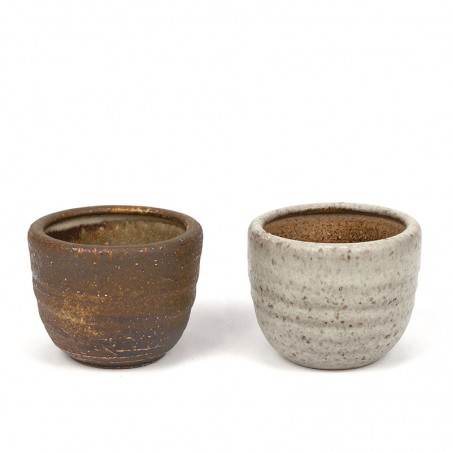 Set of 2 small vintage flower pots from Mobach ceramics