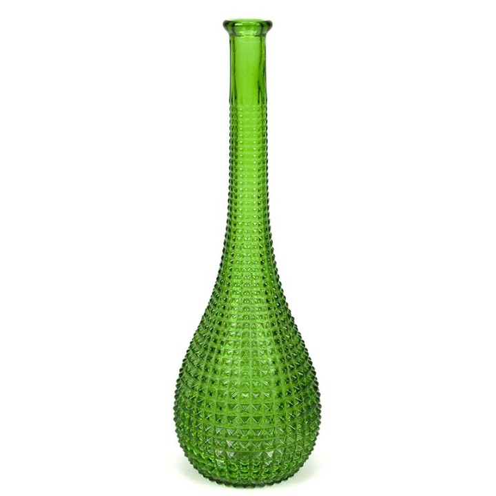 Groen glazen vintage vaas/ karaf uit Italië