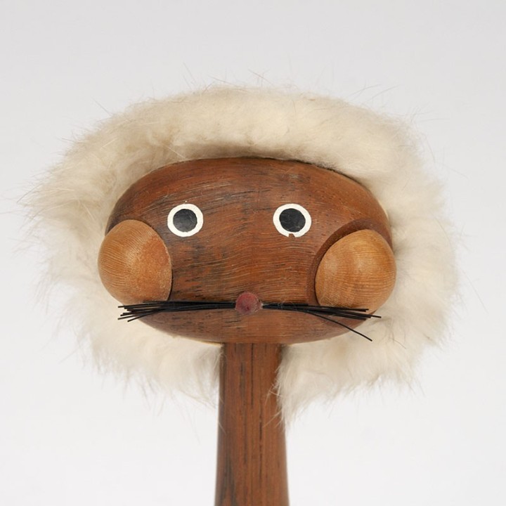 Deens vintage beeldje van een kat in teak