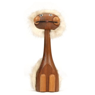 Deens vintage beeldje van een kat in teak