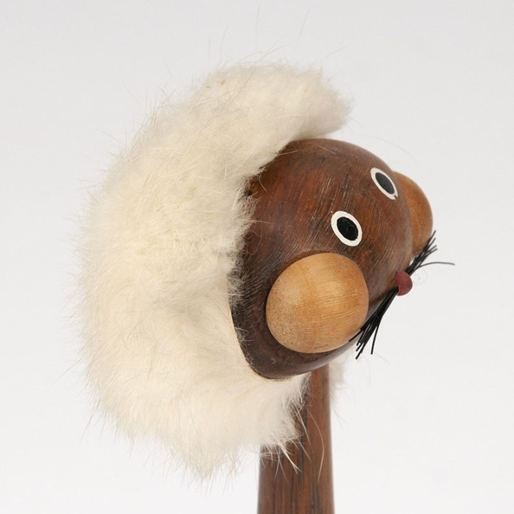 Deens vintage beeldje van een kat in teak