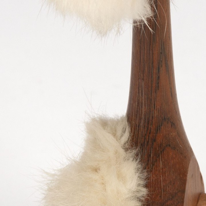 Danish vintage figurine of a cat in teak