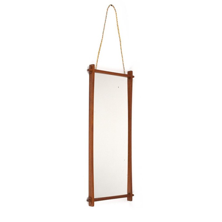 Smal model vintage Deense teakhouten spiegel