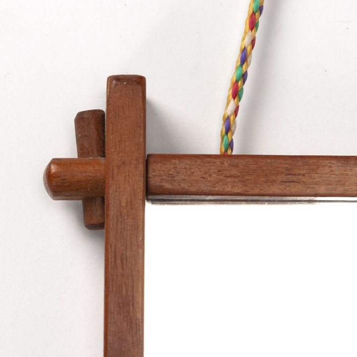 Narrow model vintage Danish teak mirror