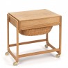 Oak vintage sewing kit side table from BR Gelsted Denmark
