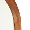 Danish round vintage mirror in pine wood