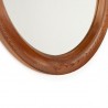 Danish round vintage mirror in pine wood