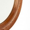 Danish round vintage mirror in pine wood