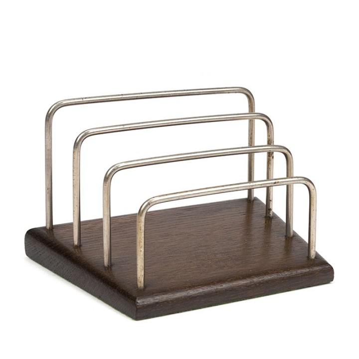 Sixties Danish letter holder in dark teak