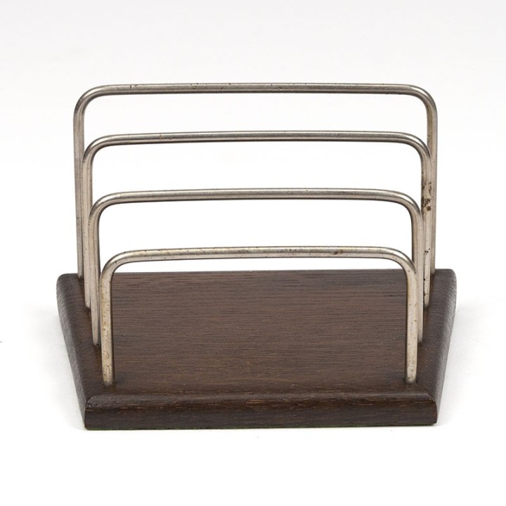 Sixties Danish letter holder in dark teak