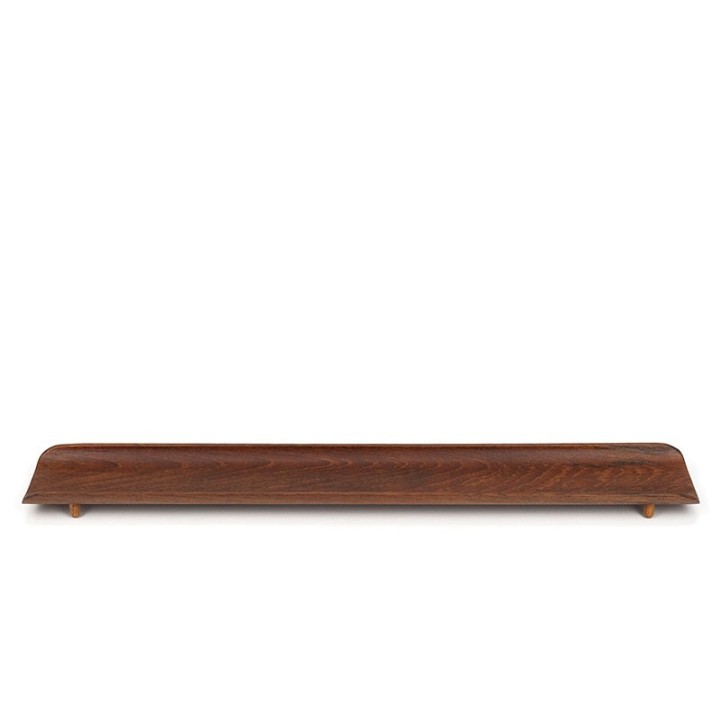 Elongated vintage Danish teak serving plate