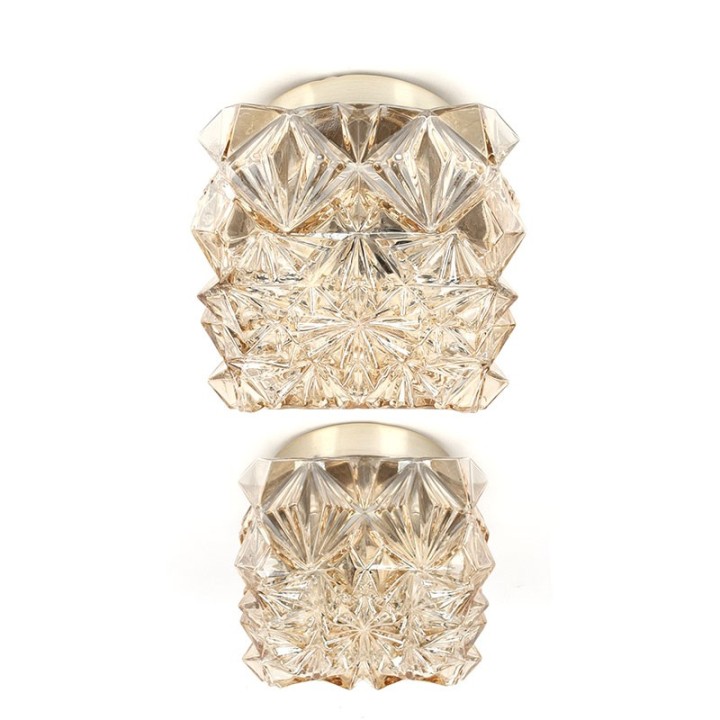 Set of 2 Danish Vitrika glass ceiling lamps model 10103