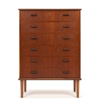 Vintage dresser with 6 drawers in teak from Denmark
