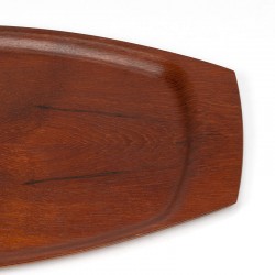 Large model oval Danish vintage tray in teak