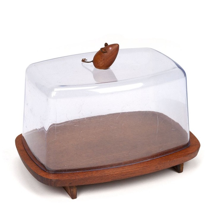Deense vintage kaasstolp met muisje