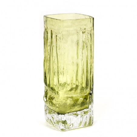 Zweedse vintage groene glazen vaas klein model