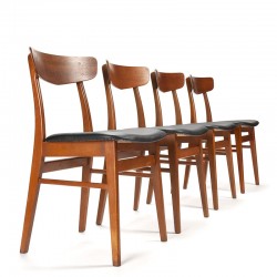 Teakhouten Mid-Century Deense design set van 4 stoelen