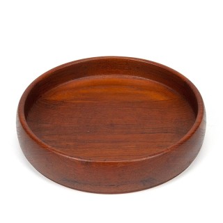Danish vintage low serving bowl in teak