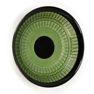 Green/black vintage Danish wall plate