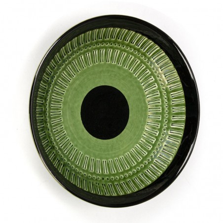 Groen/ zwarte vintage Deense wandschaal