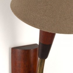 Teak Danish vintage wall lamp with clamp cap