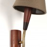 Teak Danish vintage wall lamp with clamp cap