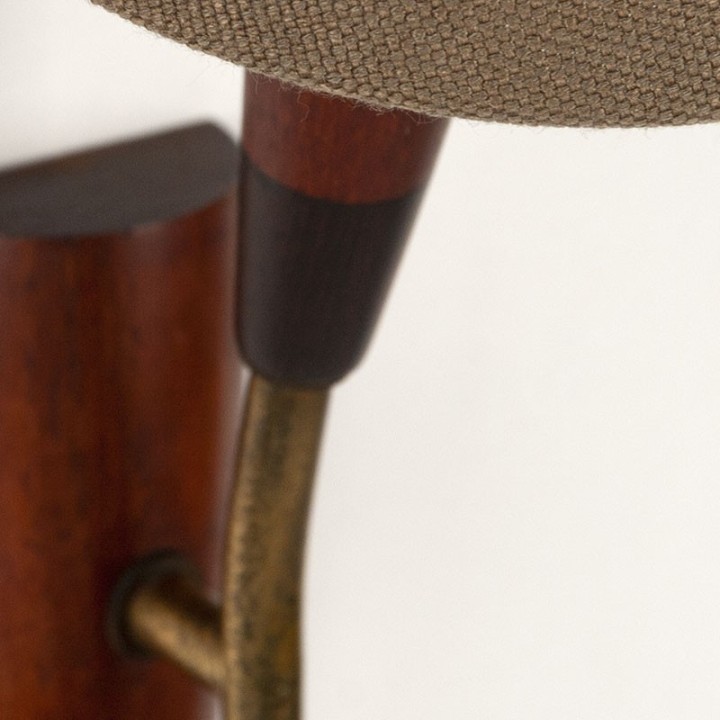 Teak Danish vintage wall lamp with clamp cap