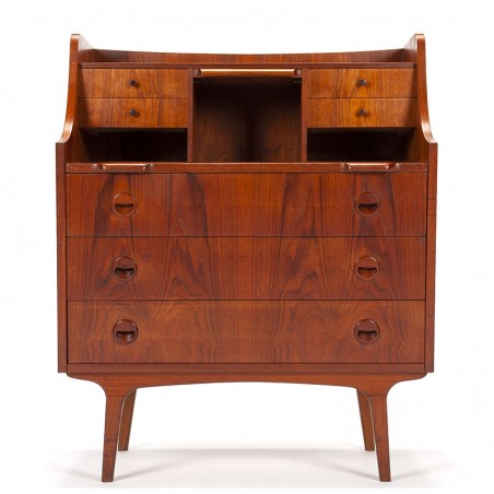 Deens vintage secretaire meubel in teak jaren vijftig