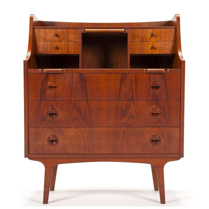 Danish vintage secretary furniture in teak fifties