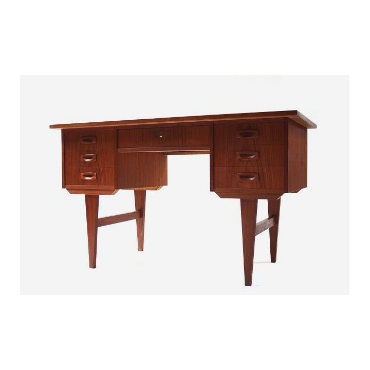 Teakhouten bureau uit Scandinavie nr.1 - Retro Studio