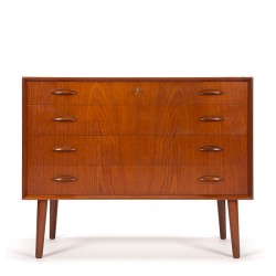 Danish vintage teak chest of drawers design Johannes Sorth