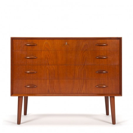 Danish vintage teak chest of drawers design Johannes Sorth
