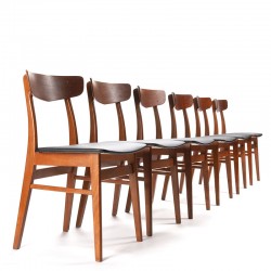 Vintage Deense set van 6 Findahls Møbelfabrik stoelen