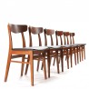Vintage Deense set van 6 Findahls Møbelfabrik stoelen