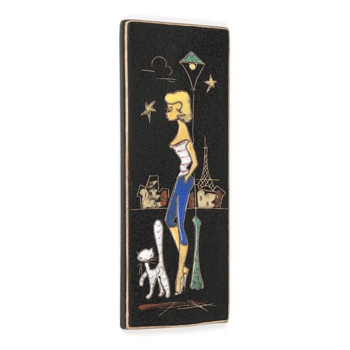 Wall tile by Ruscha with a Parisian image