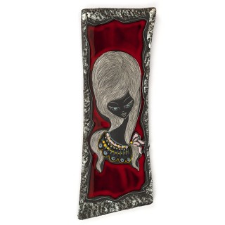 San Marino Titano vintage wall tile with lady