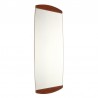 Vintage mirror oval with teak from the sixties