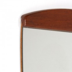 Vintage spiegel ovaal met teakhout uit de jaren zestig