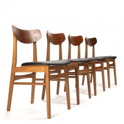 Mid-Century Moderne vintage set van 4 Farstrup eettafel stoelen