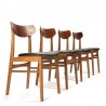 Mid-Century Moderne vintage set van 4 Farstrup eettafel stoelen
