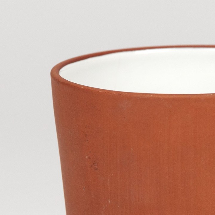 Aardewerk jaren zestig vaasje met afbeelding van een hert