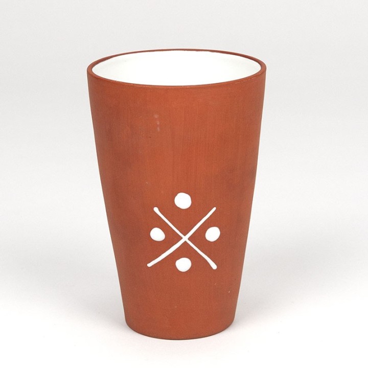 Earthenware vase from the sixties with an image of a deer