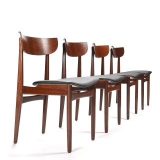 Mid-Century Modern Danish vintage set of 4 dining table chairs