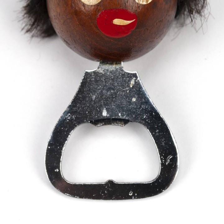 Scandinavian vintage bottle cap opener as a head