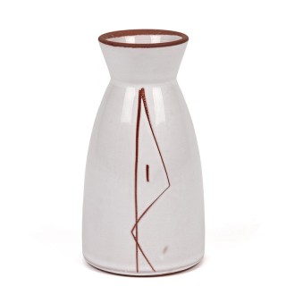 Aardewerken vintage vaasje met abstracte decoratie