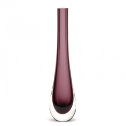 Glass vintage solifleur vase with purple heart