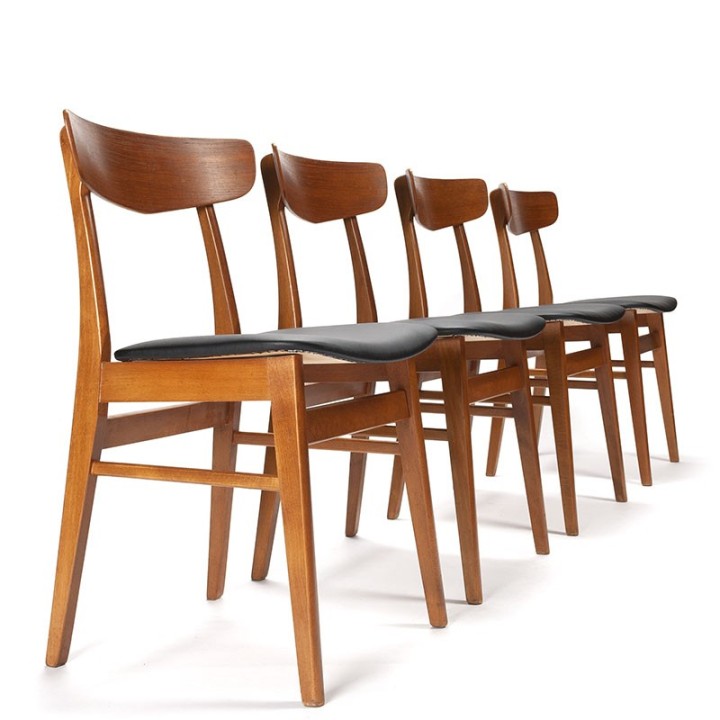 Set vintage Findahl's Danish dining table chairs
