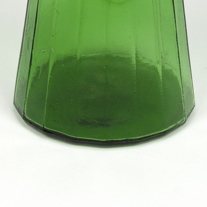 Grote vintage groen glazen Italiaanse karaf/ vaas